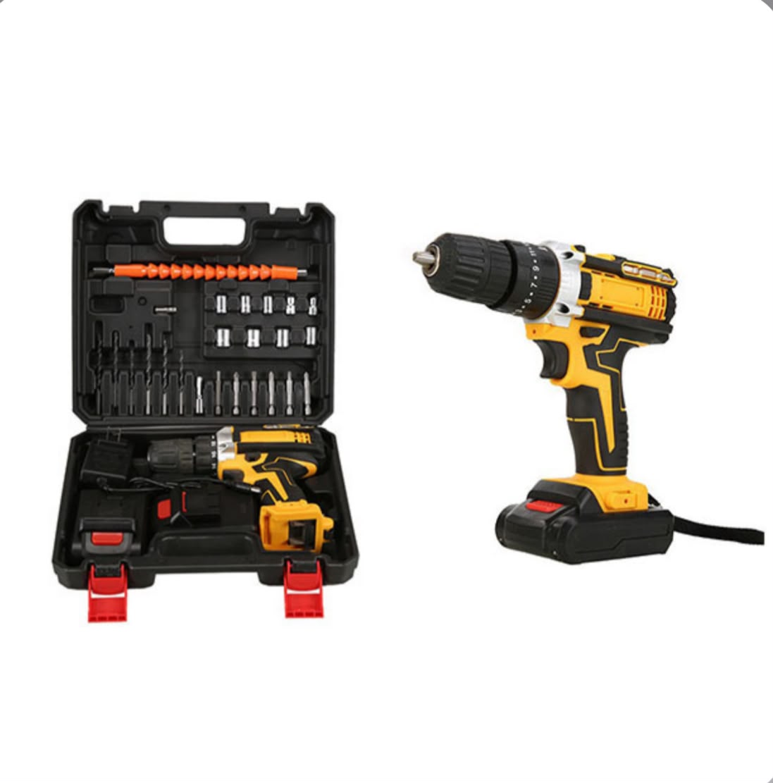 🔥 Taladro Potencia 21V – Kit 26 Piezas + 2 Baterías
